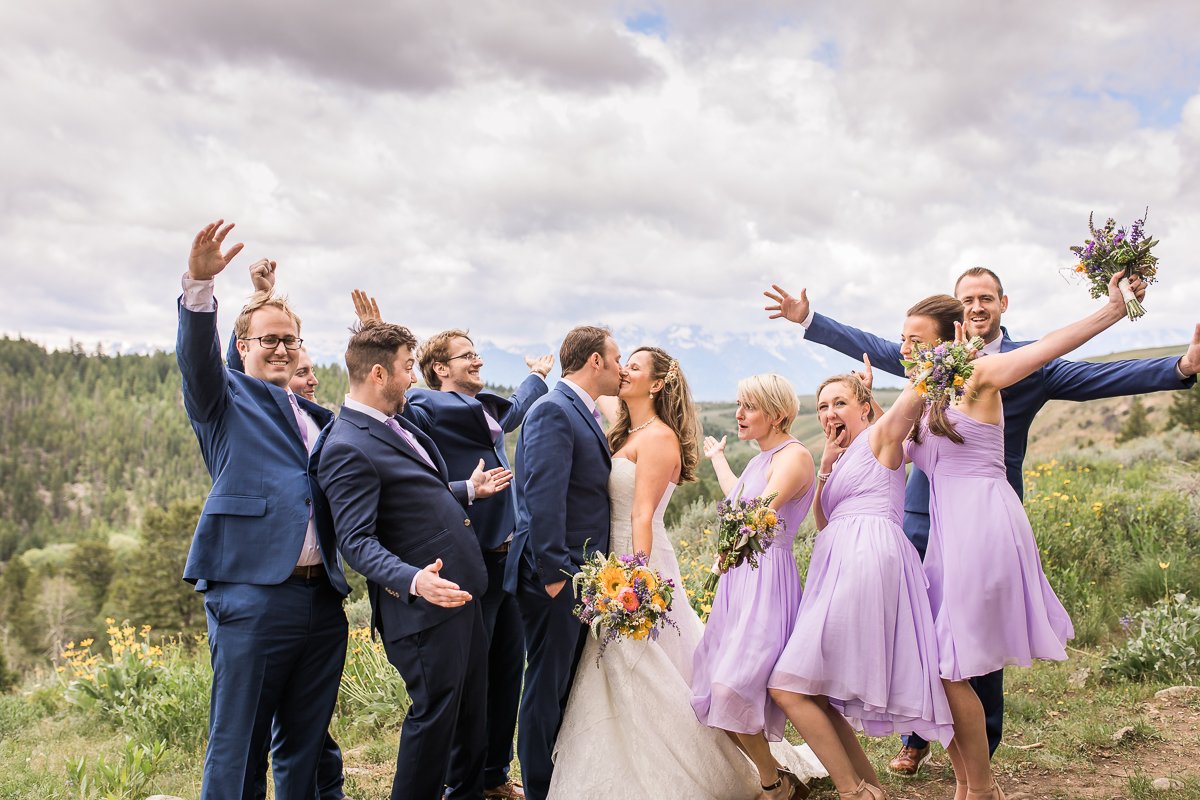 Noel and Dirk's Jackson Hole wedding with ceremony at the Wedding Tree in Bridger Teton National Forest and reception at the Bentwood Inn in Wilson, Wyoming. Photography by wyoming wedding photographer, Megan Lee Photography.