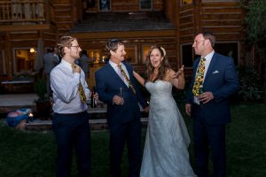 Noel and Dirk's Jackson Hole wedding with ceremony at the Wedding Tree in Bridger Teton National Forest and reception at the Bentwood Inn in Wilson, Wyoming. Photography by wyoming wedding photographer, Megan Lee Photography.